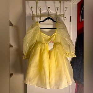 NWT Selkie Banana Mini Puff Dress